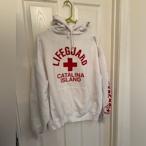 Lifeguard White Red Catalina Island Hoodie Size X Large